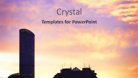  Presentation with rise - Cool new PPT theme with high-rise building at daybreak backdrop and a lemonade colored foreground