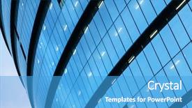  Presentation with high rise building - Colorful presentation design enhanced with high rise building skyscraper commercial backdrop and a teal colored foreground