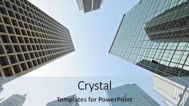  Presentation with high rise building - Amazing presentation design having high rise building to sky backdrop and a light blue colored foreground