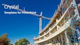  Presentation with high rise building - Cool new presentation with high-rise building under construction backdrop and a ocean colored foreground