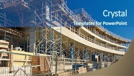  Presentation with high rise building - Colorful slides enhanced with high-rise building under construction backdrop and a ocean colored foreground