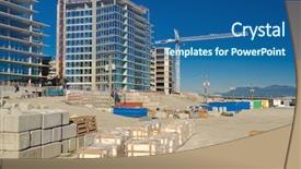  Presentation with high rise building - Audience pleasing presentation theme consisting of high-rise building under construction backdrop and a ocean colored foreground