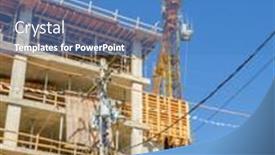  Presentation with high rise building - PPT theme with high-rise-building-under-construction background and a teal colored foreground