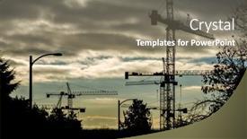  Presentation with high rise building - Slides enhanced with high-rise-building-under-construction background and a gray colored foreground