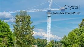  Presentation with high rise building - Slide set featuring high-rise-building-under-construction background and a light blue colored foreground