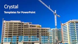  Presentation with high rise building - Beautiful PPT layouts featuring high-rise building under construction backdrop and a ocean colored foreground