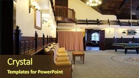  Presentation with rise - Presentation theme having high-rise buildings background and a tawny brown colored foreground