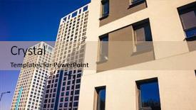  Presentation with apartment buildings - Cool new presentation design with high rise condominiums residential building backdrop and a coral colored foreground