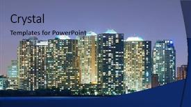  Presentation with apartments - PPT theme featuring high rises in jersey background and a seafoam green colored foreground