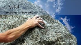  Presentation with rock climber - Theme featuring risk free - rock climber element of design background and a  colored foreground