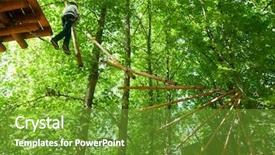  Presentation with activity - Beautiful slides featuring climbing in adventure activity park backdrop and a tawny brown colored foreground