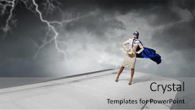 Presentation with super hero - Amazing slides having she is super hero mixed backdrop and a light gray colored foreground