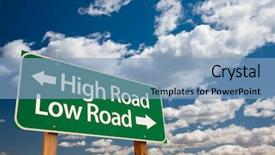  Presentation with forest road green - PPT theme consisting of high road low road green background and a light blue colored foreground