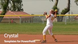  Presentation with softball - Theme enhanced with high school athletics - softball player background and a coral colored foreground