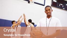  Presentation with math notebook for high school - Cool new presentation theme with high school basketball coach backdrop and a coral colored foreground