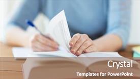  Presentation with high school - Colorful slide deck enhanced with student or woman with book backdrop and a coral colored foreground