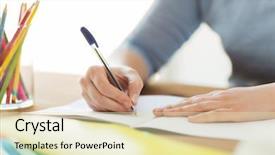  Presentation with high school - Presentation enhanced with high-school-education-people background and a soft green colored foreground