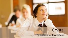  Presentation with high school - Audience pleasing presentation consisting of high school girl daydreaming backdrop and a coral colored foreground