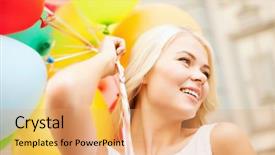  Presentation with summer celebration - Slides enhanced with high school graduation party - summer holidays celebration and lifestyle background and a coral colored foreground