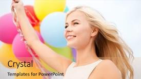  Presentation with summer celebration - Slide set enhanced with high school graduation party - summer holidays celebration and lifestyle background and a coral colored foreground