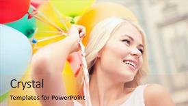  Presentation with summer celebration - Slides having high school graduation party - summer holidays celebration and lifestyle background and a coral colored foreground