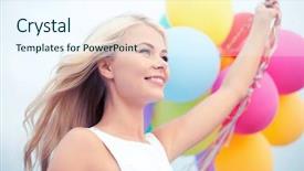  Presentation with summer celebration - PPT theme having high school graduation party - summer holidays celebration and lifestyle background and a sky blue colored foreground