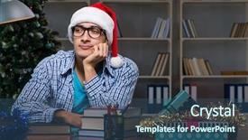  Presentation with high school graduation - Beautiful slides featuring high school graduation party - young man working at home backdrop and a ocean colored foreground