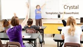  Presentation with math students - Amazing theme having know thyself phrase made backdrop and a gray colored foreground