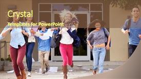  Presentation with high school - Cool new presentation theme with grade 6 - high school pupils celebrating end backdrop and a tawny brown colored foreground