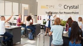  Presentation with high school - Presentation design consisting of high school science lesson background and a soft green colored foreground