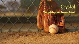  Presentation with school sports - Amazing presentation theme having high school sports - baseball and glove backdrop and a tawny brown colored foreground