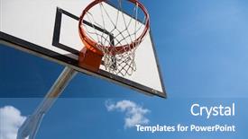  Presentation with basketball blue - Presentation having high school sports - basketball hoop against lovely blue background and a teal colored foreground