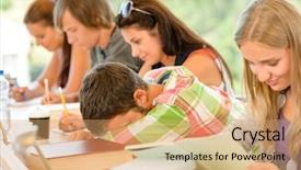  Presentation with teens - Presentation theme enhanced with high-school student falling asleep background and a coral colored foreground