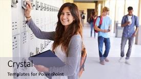  Presentation with cognitive development of high school learners - Cool new theme with high school student opening locker backdrop and a light blue colored foreground