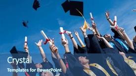  Presentation with high school students - Cool new presentation design with high school students graduates tossing backdrop and a ocean colored foreground