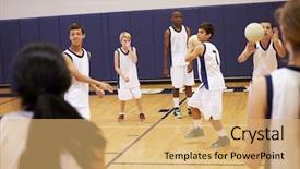  Presentation with at risk high school students - Colorful slides enhanced with high school students playing dodge backdrop and a yellow colored foreground