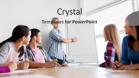  Presentation with education teamwork - PPT layouts with high school students with flip background and a light gray colored foreground