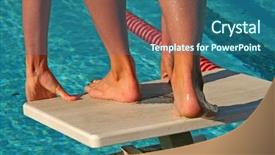  Presentation with athletes - Cool new slides with high school swim meet backdrop and a ocean colored foreground