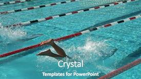  Presentation with athletes - Audience pleasing slide set consisting of high school swim meet backdrop and a teal colored foreground