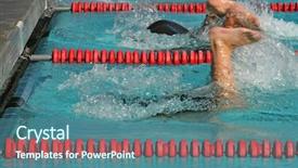  Presentation with athletes - Slide deck consisting of high school swim meet background and a ocean colored foreground