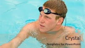  Presentation with athletes - Slide set featuring high school swim meet background and a  colored foreground