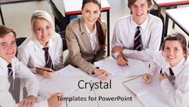  Presentation with high school students - Colorful slide deck enhanced with high school teacher and students backdrop and a mint green colored foreground