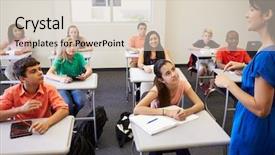  Presentation with elementary school career day and technology and black female teacher - Beautiful slide set featuring high school teacher taking class backdrop and a lemonade colored foreground