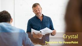  Presentation with professor - Amazing theme having high-school-teacher backdrop and a tawny brown colored foreground