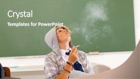  Presentation with high school - Presentation theme featuring high school teen student smoking background and a  colored foreground