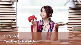  Presentation with high school - Audience pleasing theme consisting of high school tuition - concept of expensive textbooks backdrop and a red colored foreground