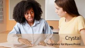  Presentation with wrestling high school - Slides having high school tutor giving female background and a coral colored foreground