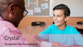  Presentation with cognitive development of high school learners - Amazing PPT layouts having high school tutor giving male backdrop and a lemonade colored foreground