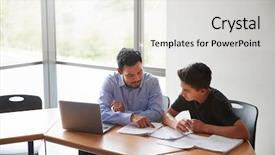  Presentation with high school - PPT layouts having high school tutor giving male background and a light gray colored foreground