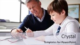  Presentation with high school - Theme consisting of high school tutor giving male background and a lemonade colored foreground